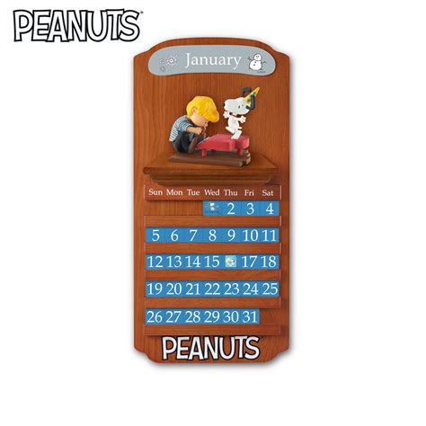 Peanuts Perpetual Calendar Figurine Collection With Display